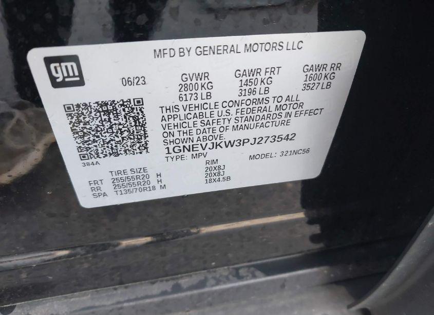 Photo 9 of 2023 Chevrolet Traverse AWD RS (VIN 1GNEVJKW3PJ273542)