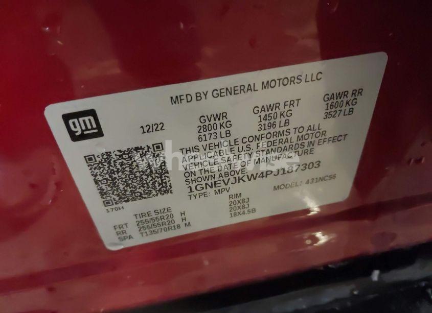 Photo 9 of 2023 Chevrolet Traverse AWD RS (VIN 1GNEVJKW4PJ187303)