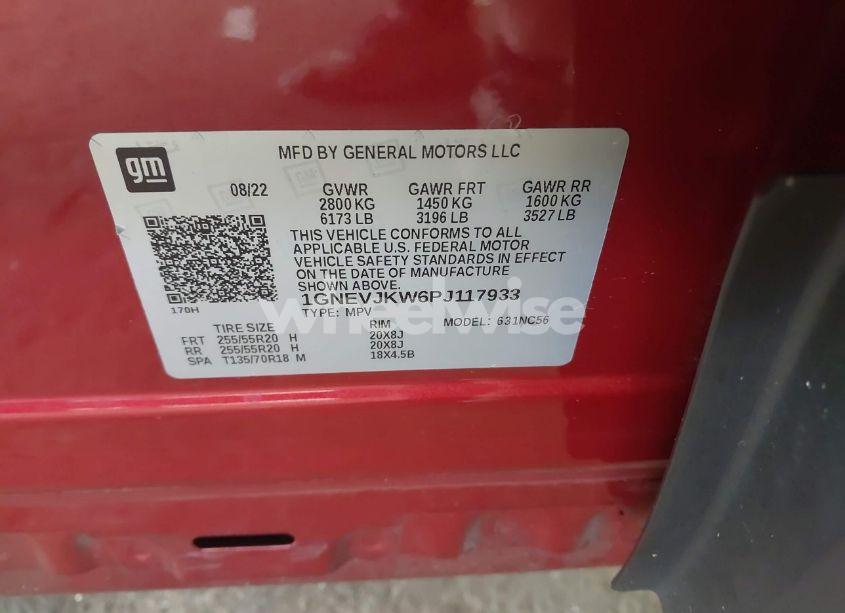 Photo 9 of 2023 Chevrolet Traverse AWD RS (VIN 1GNEVJKW6PJ117933)