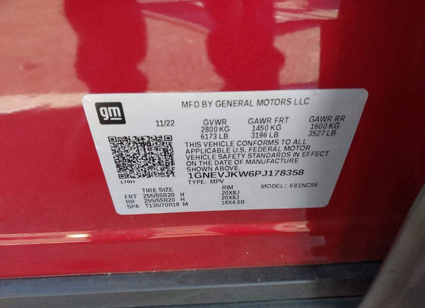 Photo 9 of 2023 Chevrolet Traverse AWD RS (VIN 1GNEVJKW6PJ178358)