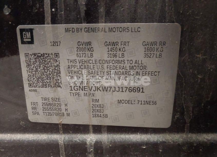 Photo 9 of 2018 Chevrolet Traverse PREMIER (VIN 1GNEVJKW7JJ176691)