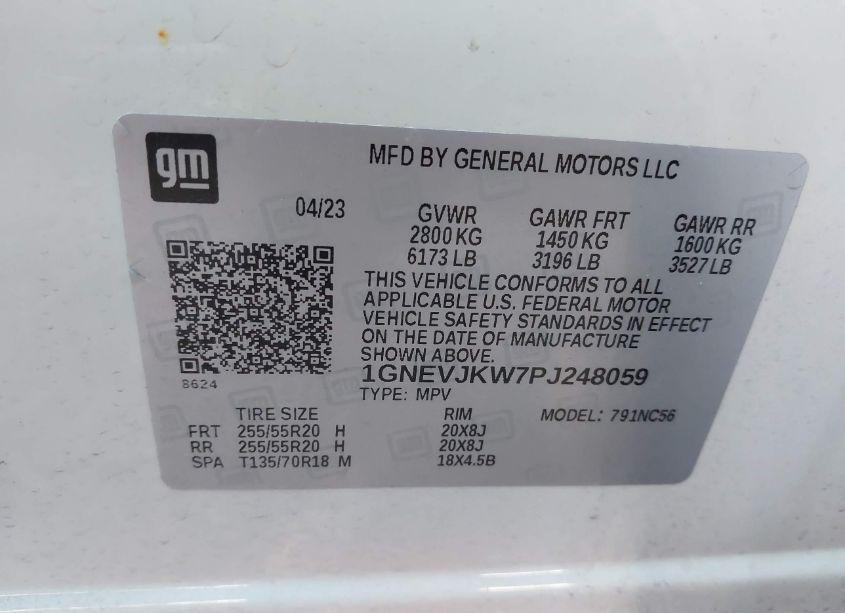 Photo 9 of 2023 Chevrolet Traverse AWD RS (VIN 1GNEVJKW7PJ248059)
