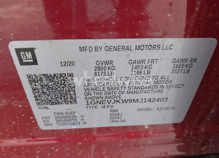 Photo 9 of 2021 Chevrolet Traverse AWD RS (VIN 1GNEVJKW9MJ142403)