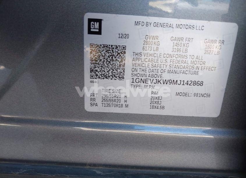 Photo 9 of 2021 Chevrolet Traverse AWD RS (VIN 1GNEVJKW9MJ142868)