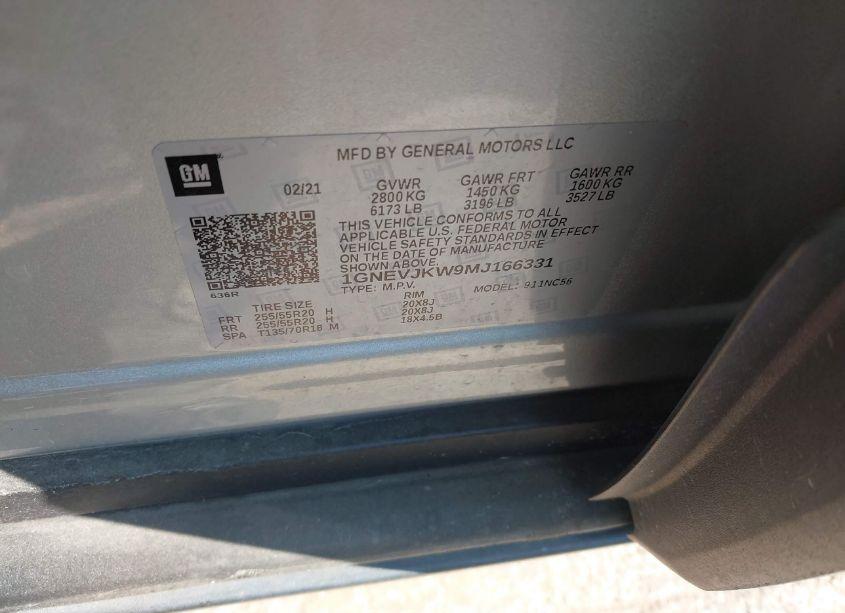 Photo 9 of 2021 Chevrolet Traverse AWD RS (VIN 1GNEVJKW9MJ166331)