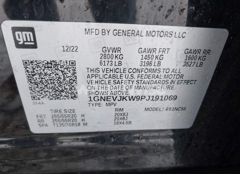 Photo 9 of 2023 Chevrolet Traverse AWD RS (VIN 1GNEVJKW9PJ191069)