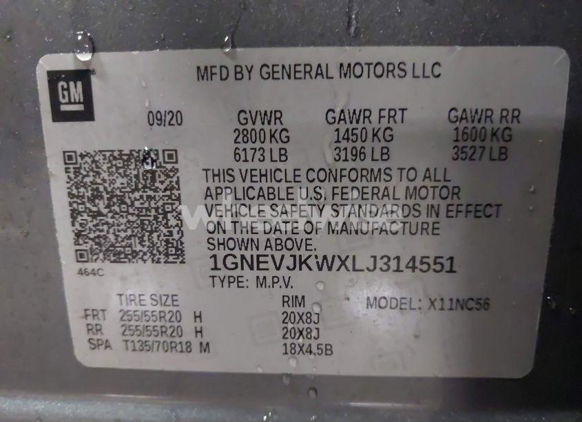 Photo 9 of 2020 Chevrolet Traverse AWD RS (VIN 1GNEVJKWXLJ314551)