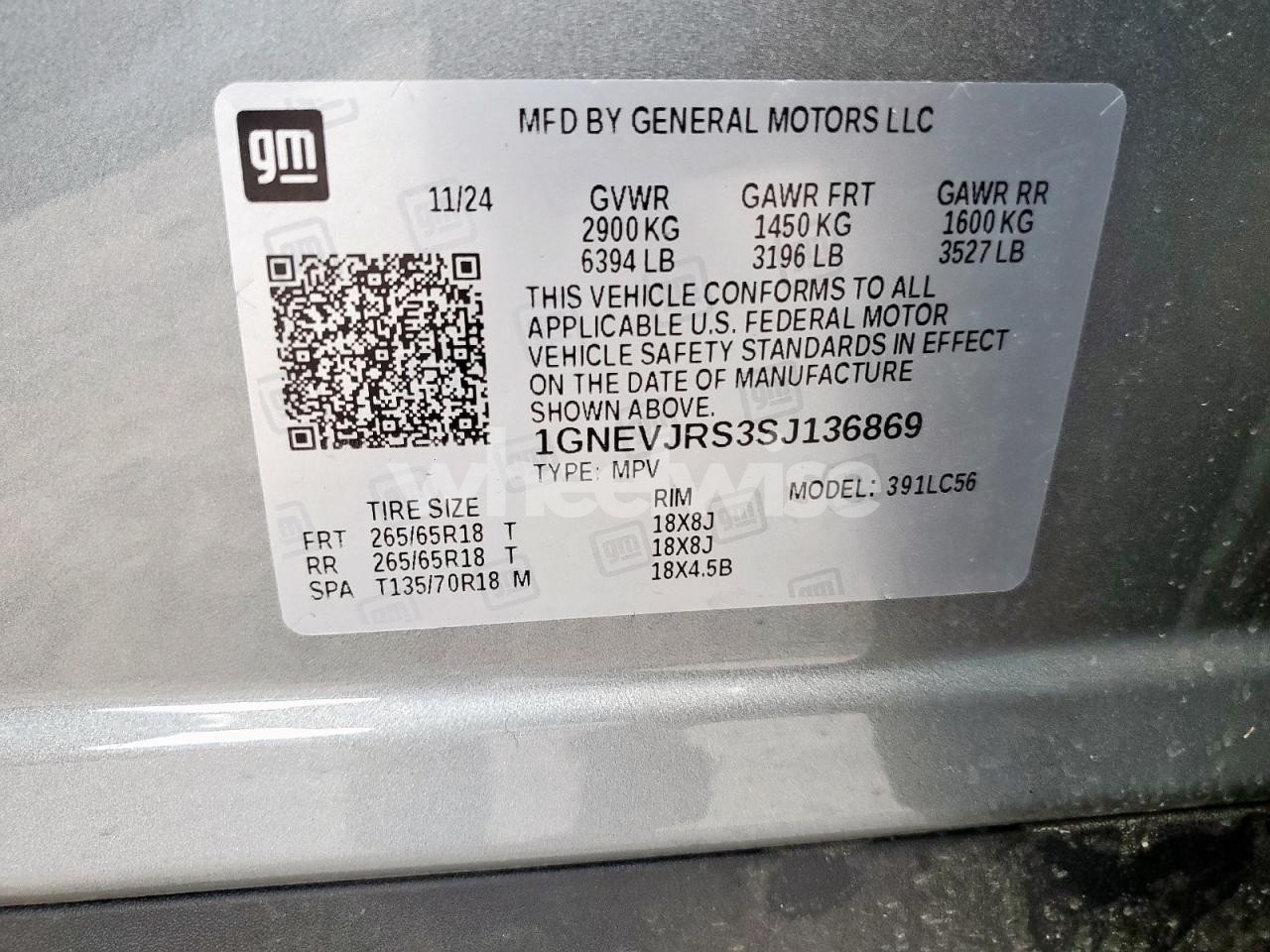 Photo 13 of 2025 CHEVROLET TRAVERSE Z71 (VIN 1GNEVJRS3SJ136869)