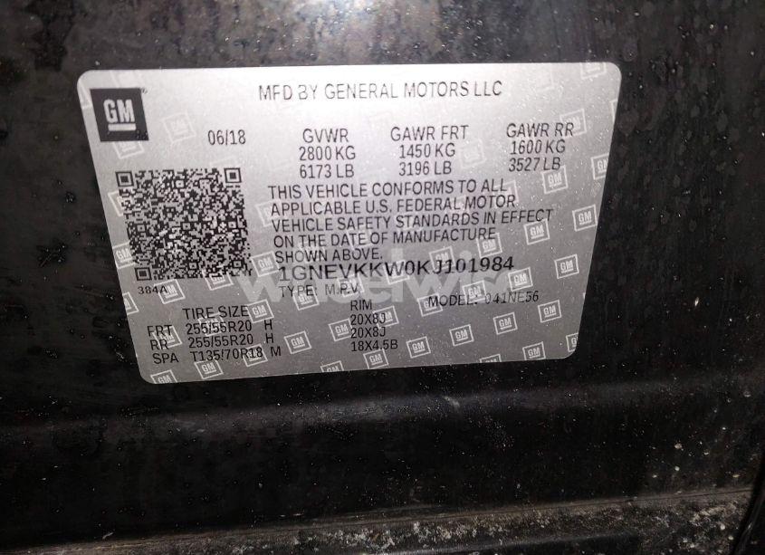 Photo 9 of 2019 Chevrolet Traverse PREMIER (VIN 1GNEVKKW0KJ101984)