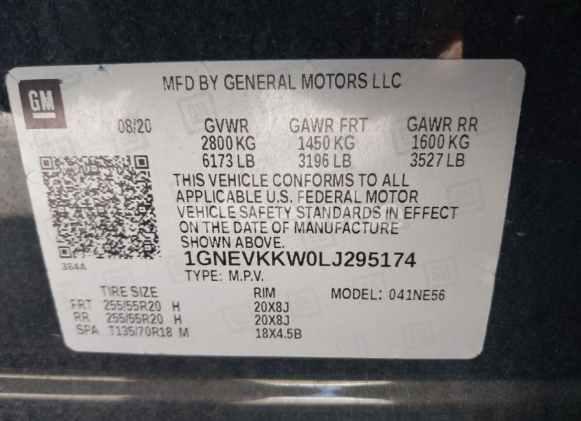 Photo 9 of 2020 Chevrolet Traverse AWD PREMIER (VIN 1GNEVKKW0LJ295174)