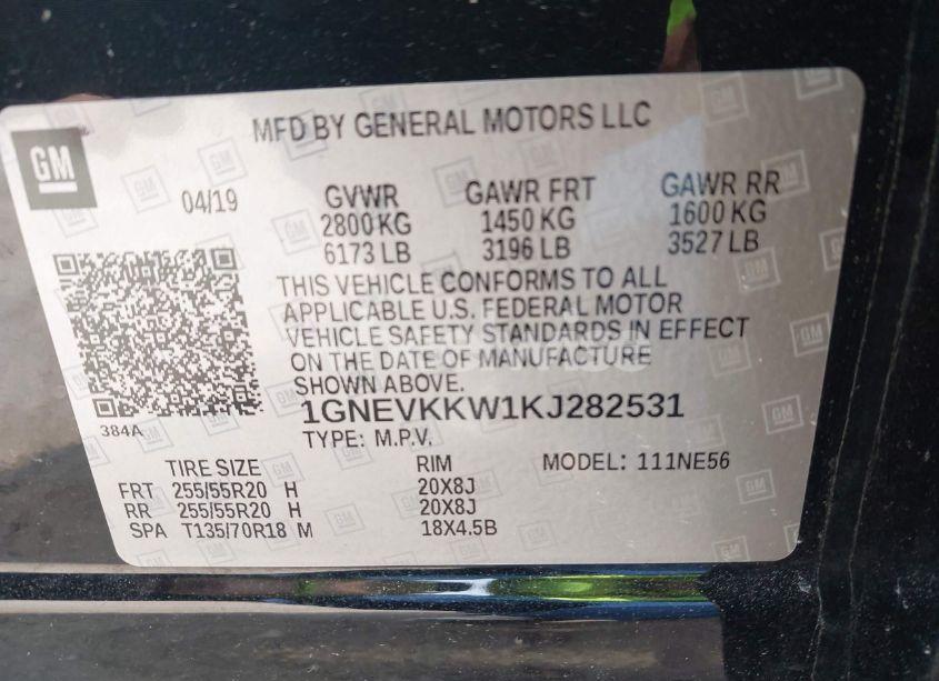 Photo 9 of 2019 Chevrolet Traverse PREMIER (VIN 1GNEVKKW1KJ282531)