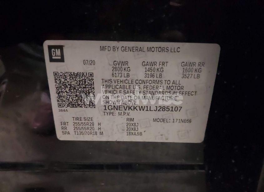 Photo 9 of 2020 Chevrolet Traverse AWD PREMIER (VIN 1GNEVKKW1LJ285107)