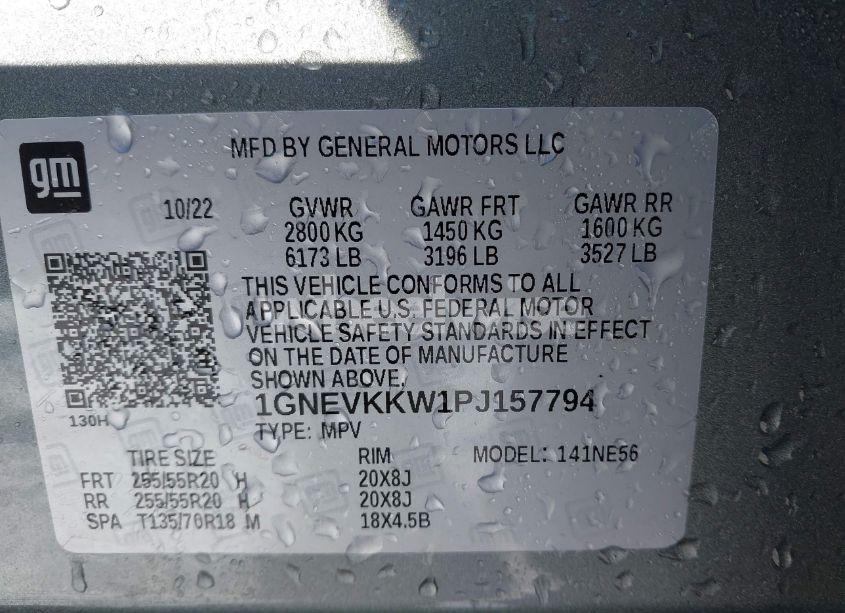 Photo 9 of 2023 Chevrolet Traverse AWD PREMIER (VIN 1GNEVKKW1PJ157794)