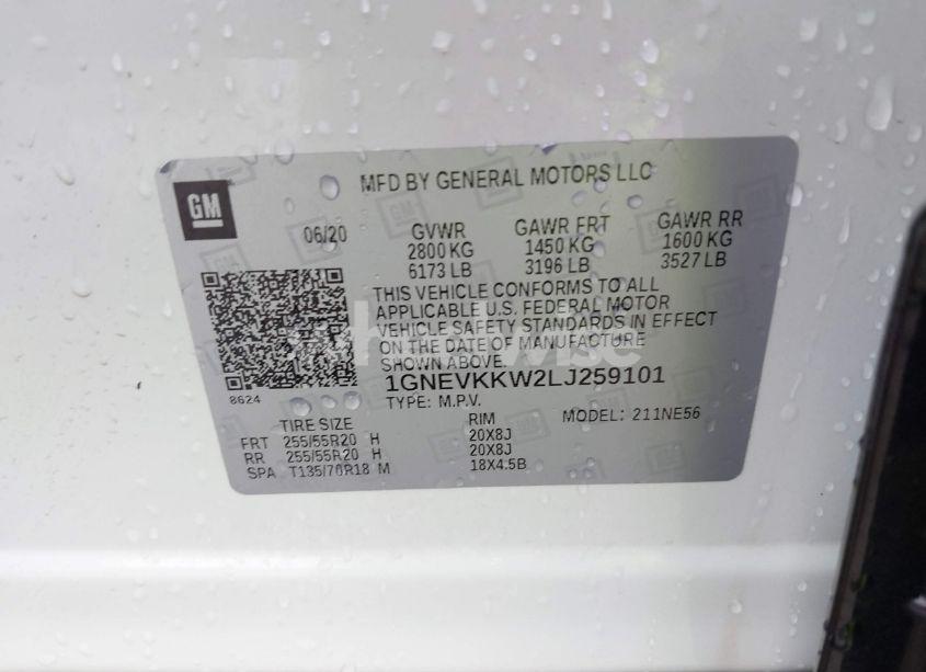 Photo 9 of 2020 Chevrolet Traverse AWD PREMIER (VIN 1GNEVKKW2LJ259101)