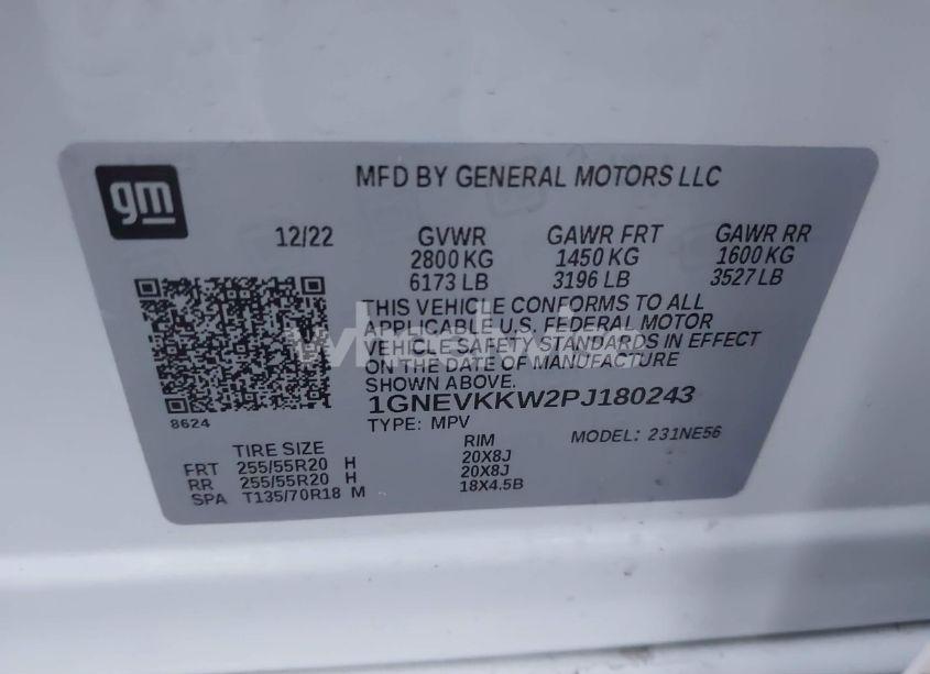 Photo 9 of 2023 Chevrolet Traverse AWD PREMIER (VIN 1GNEVKKW2PJ180243)