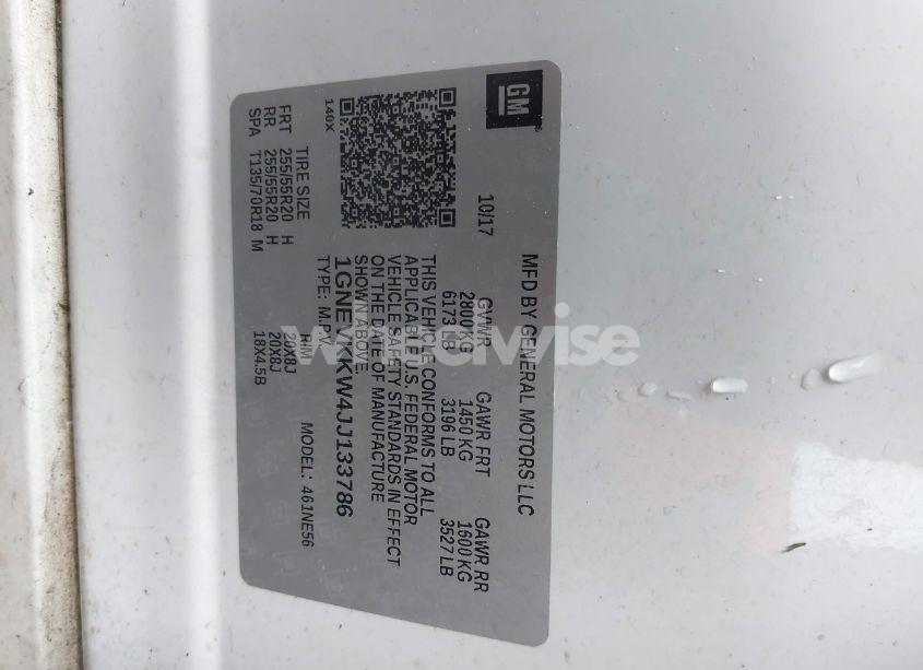 Photo 9 of 2018 Chevrolet Traverse HIGH COUNTRY (VIN 1GNEVKKW4JJ133786)