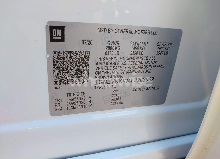 Photo 9 of 2020 Chevrolet Traverse AWD PREMIER (VIN 1GNEVKKW4LJ283092)