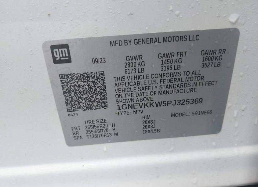 Photo 9 of 2023 Chevrolet Traverse AWD PREMIER (VIN 1GNEVKKW5PJ325369)