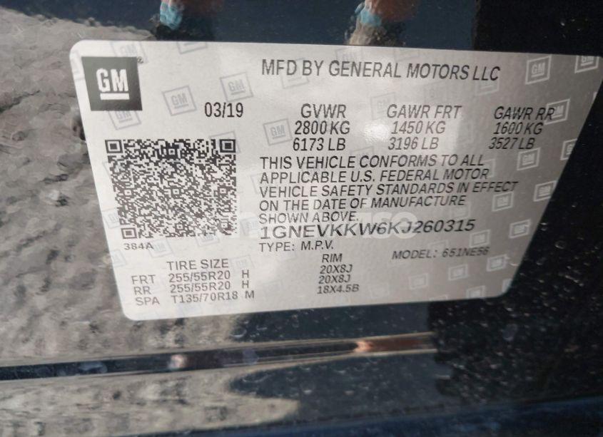 Photo 9 of 2019 Chevrolet Traverse PREMIER (VIN 1GNEVKKW6KJ260315)