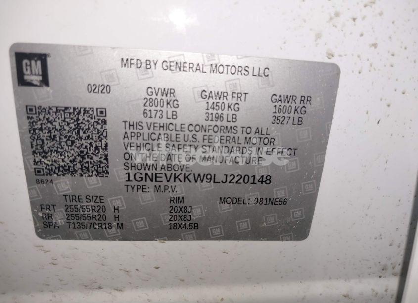 Photo 9 of 2020 Chevrolet Traverse AWD PREMIER (VIN 1GNEVKKW9LJ220148)