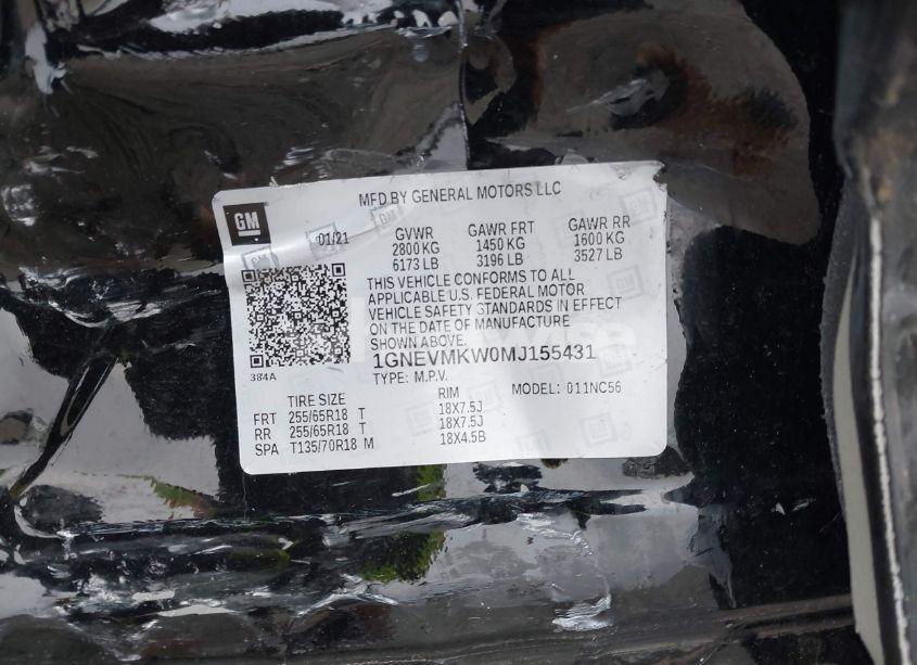 Photo 9 of 2021 Chevrolet Traverse AWD 2FL (VIN 1GNEVMKW0MJ155431)