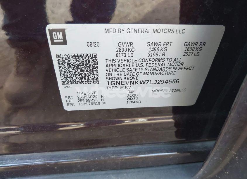 Photo 9 of 2020 Chevrolet Traverse AWD HIGH COUNTRY (VIN 1GNEVNKW7LJ294556)