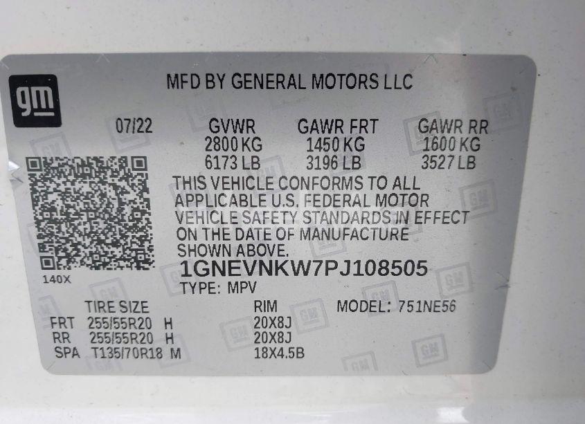 Photo 9 of 2023 Chevrolet Traverse AWD HIGH COUNTRY (VIN 1GNEVNKW7PJ108505)