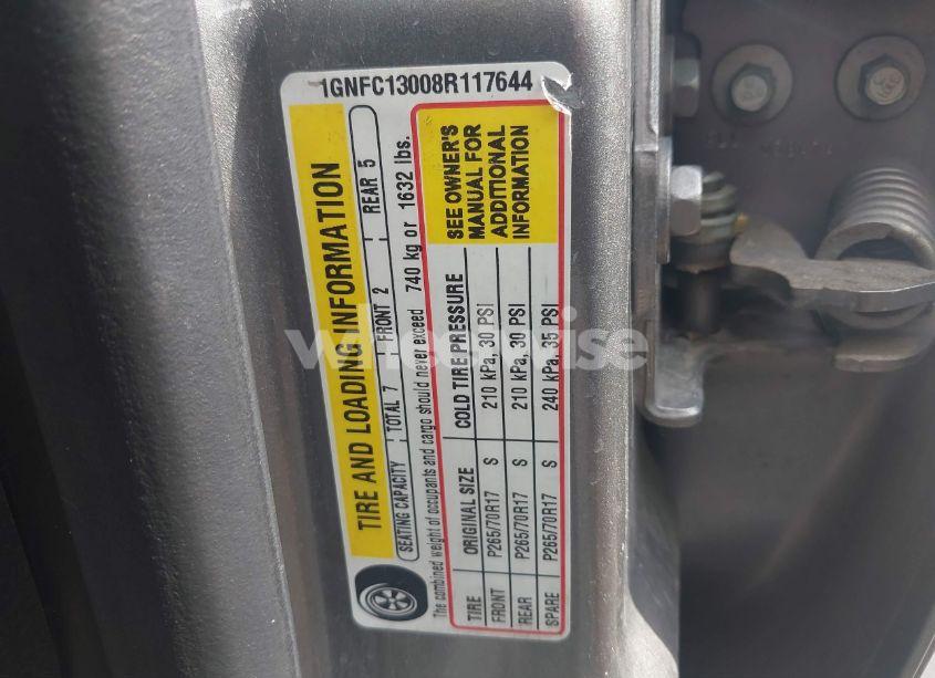 Photo 9 of 2008 Chevrolet Tahoe LT W/2LT (VIN 1GNFC13008R117644)