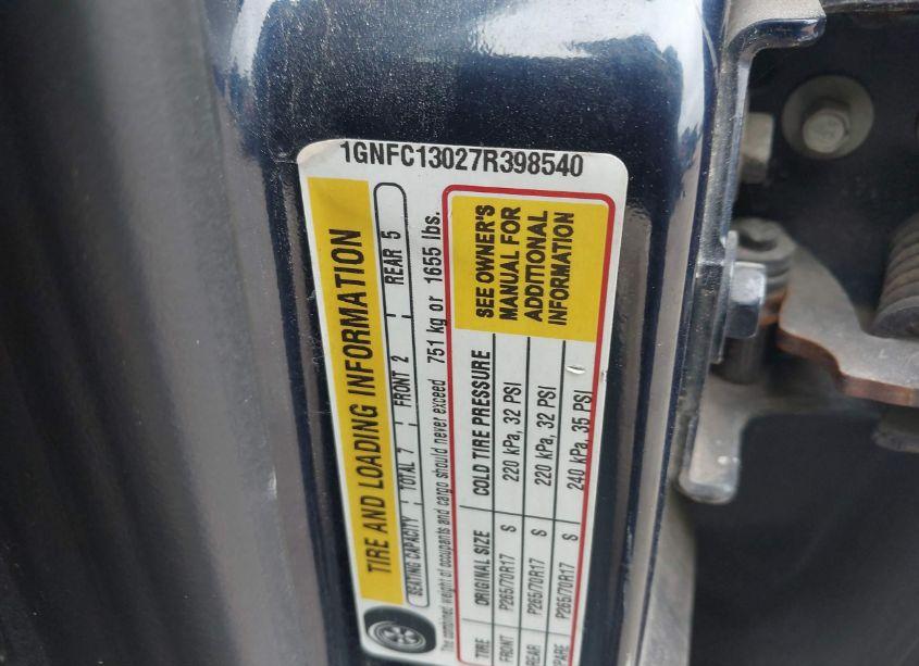 Photo 9 of 2007 Chevrolet Tahoe LT (VIN 1GNFC13027R398540)