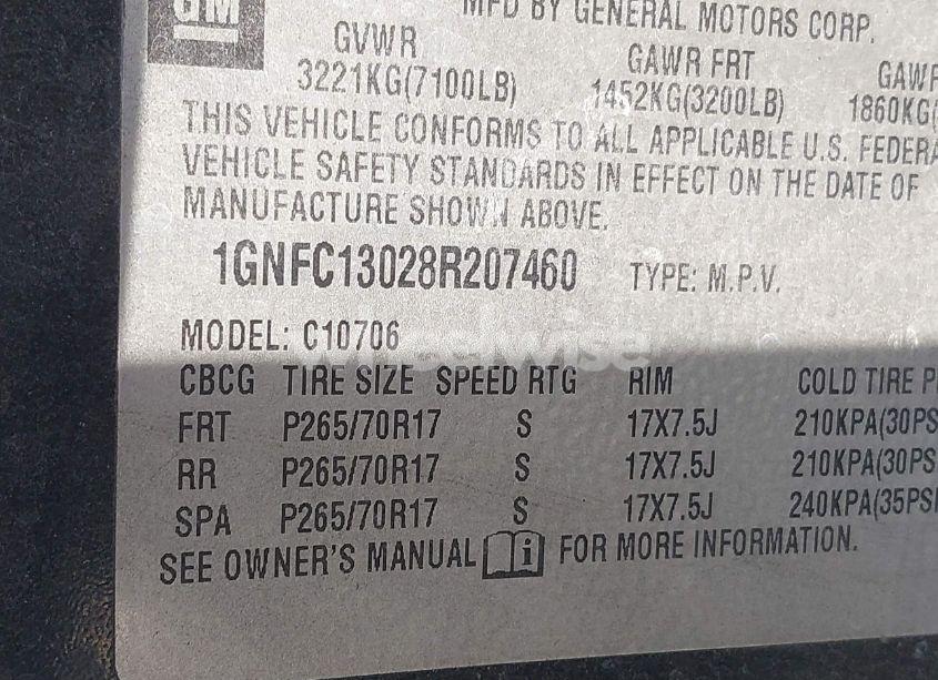 Photo 9 of 2008 Chevrolet Tahoe LT (VIN 1GNFC13028R207460)