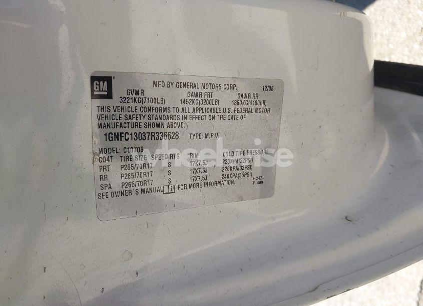 Photo 9 of 2007 Chevrolet Tahoe LT (VIN 1GNFC13037R336628)