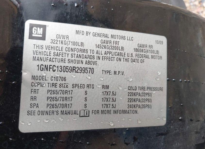 Photo 9 of 2009 Chevrolet Tahoe LS (VIN 1GNFC13059R299570)