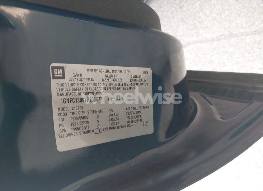 Photo 9 of 2007 Chevrolet Tahoe LT (VIN 1GNFC13097R258677)