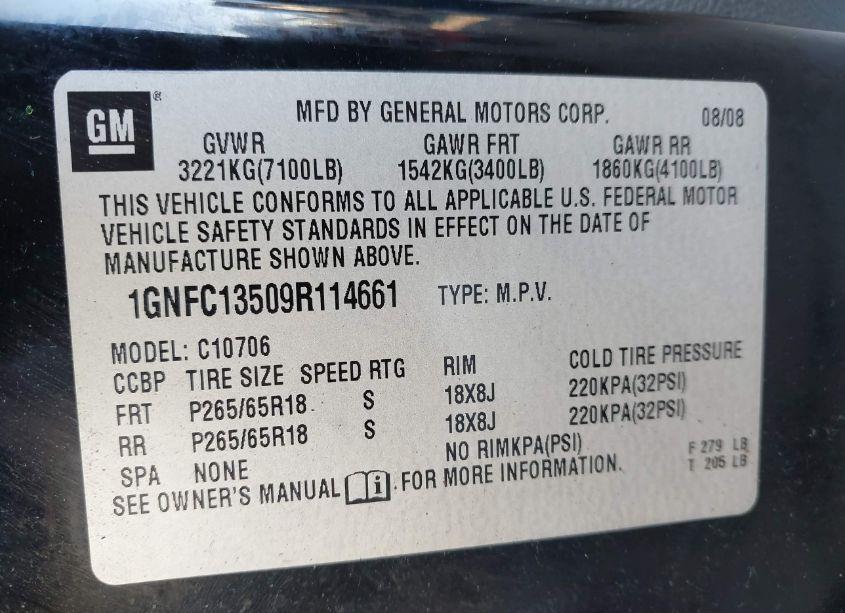 Photo 9 of 2009 Chevrolet Tahoe HYBRID (VIN 1GNFC13509R114661)