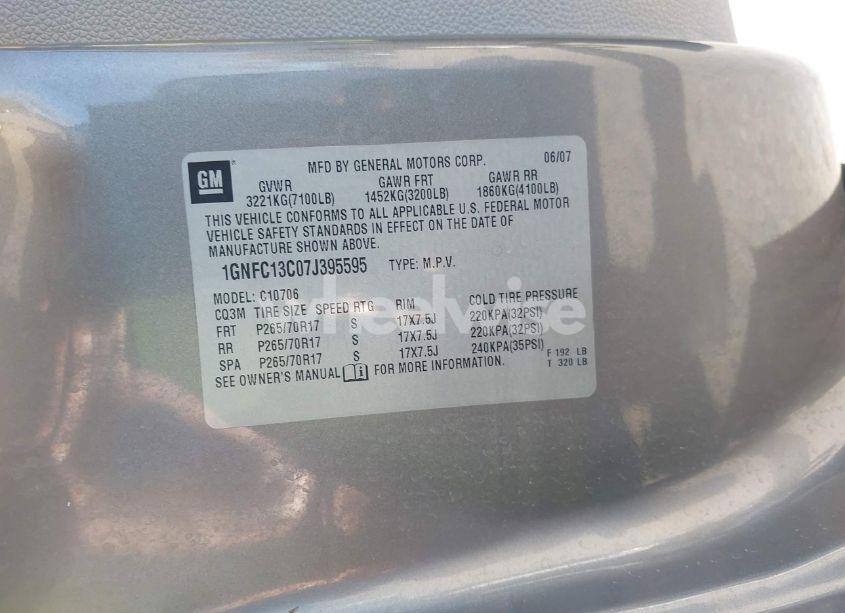 Photo 9 of 2007 Chevrolet Tahoe LS (VIN 1GNFC13C07J395595)