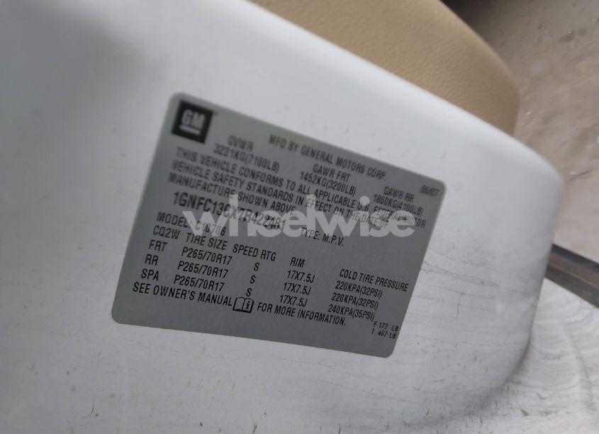 Photo 9 of 2007 Chevrolet Tahoe LS (VIN 1GNFC13CX7R422481)