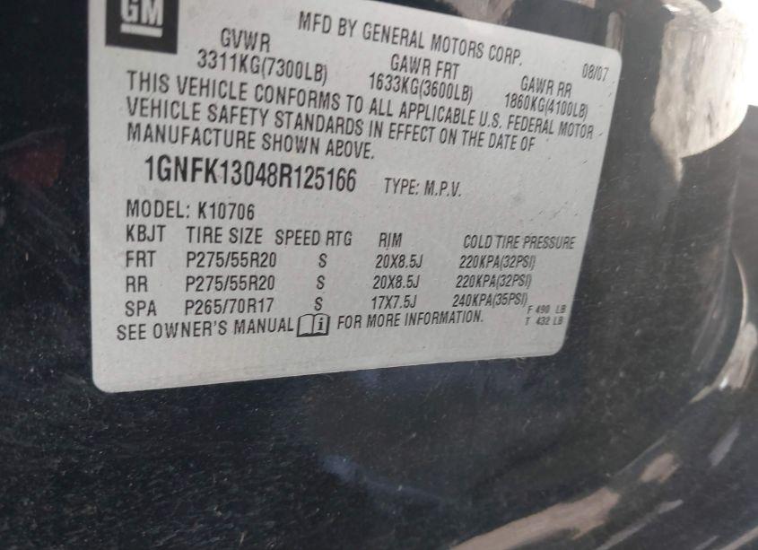 Photo 9 of 2007 Chevrolet Tahoe LTZ (VIN 1GNFC13J77R146582)