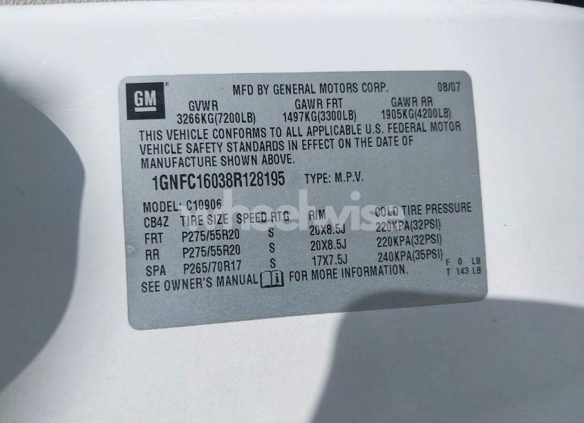 Photo 9 of 2008 Chevrolet Suburban 1500 LT (VIN 1GNFC16038R128195)