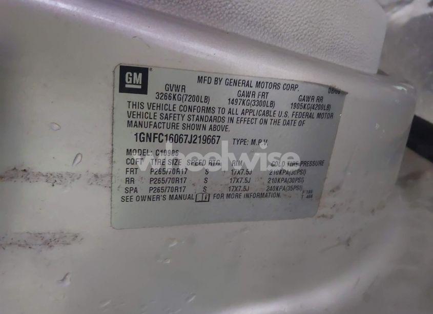 Photo 9 of 2007 Chevrolet Suburban 1500 LT (VIN 1GNFC16067J219667)