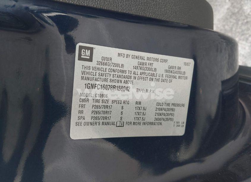 Photo 9 of 2008 Chevrolet Suburban 1500 LT (VIN 1GNFC16078R158042)