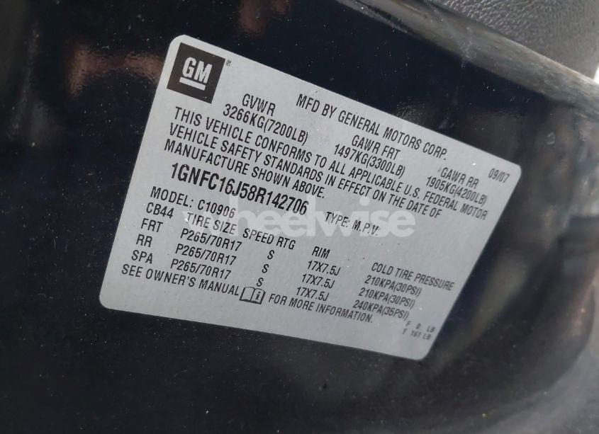 Photo 9 of 2008 Chevrolet Suburban 1500 LS (VIN 1GNFC16J58R142706)