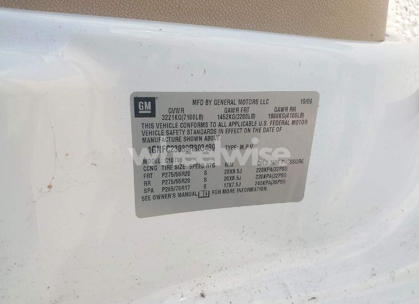 Photo 9 of 2009 Chevrolet Tahoe LT1 (VIN 1GNFC23039R303489)