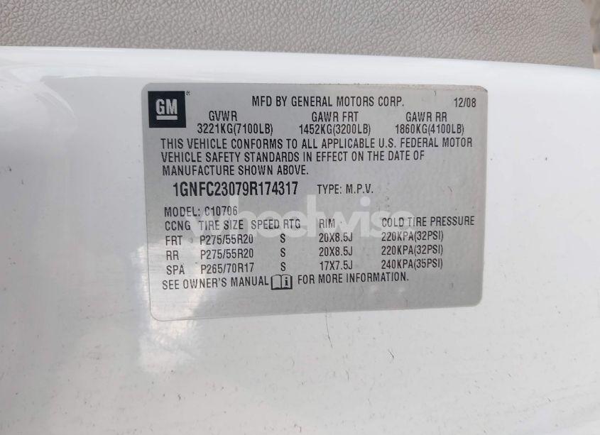 Photo 9 of 2009 Chevrolet Tahoe LT2 (VIN 1GNFC23079R174317)