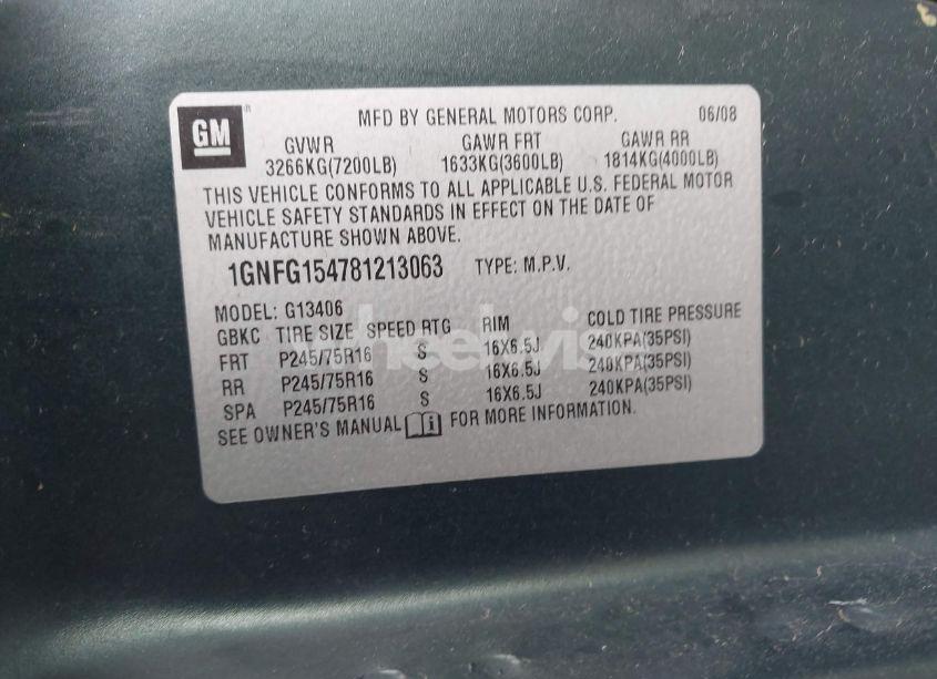 Photo 9 of 2008 Chevrolet Express LS (VIN 1GNFG154781213063)