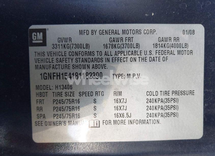 Photo 9 of 2008 Chevrolet Express LS (VIN 1GNFH154181182390)