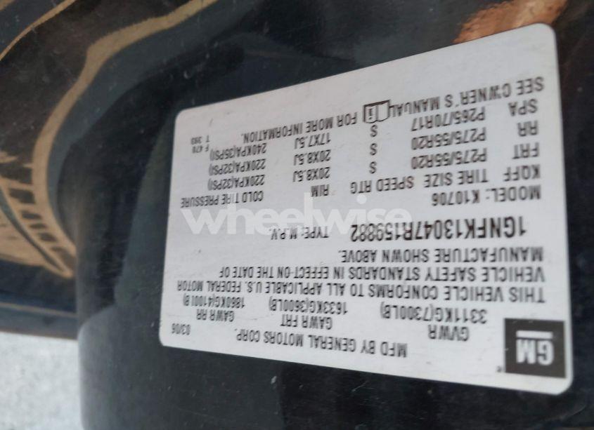 Photo 9 of 2007 Chevrolet Tahoe LTZ (VIN 1GNFK13047R159882)