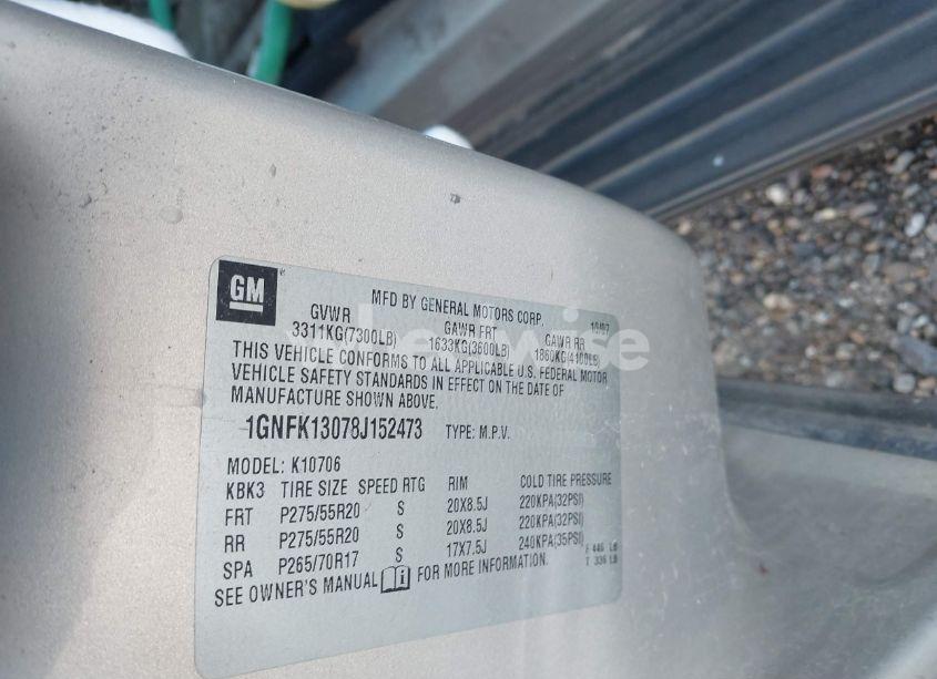 Photo 9 of 2008 Chevrolet Tahoe LT (VIN 1GNFK13078J152473)