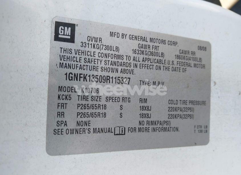 Photo 9 of 2009 Chevrolet Tahoe HYBRID (VIN 1GNFK13509R115327)