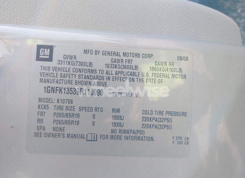 Photo 9 of 2009 Chevrolet Tahoe HYBRID (VIN 1GNFK13539R110090)