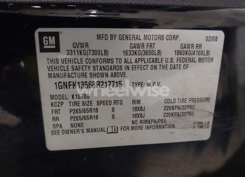 Photo 9 of 2008 Chevrolet Tahoe HYBRID (VIN 1GNFK13568R217715)